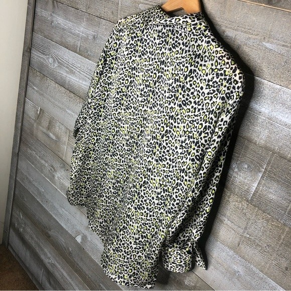 Zara medium cheetah print sheer office career top medium - Picture 3 of 3